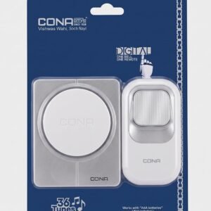 CONA NOVA Elegant Digital Wireless Calling Bell (Model: CRB-1235) | Remote Doorbell with 36 Musical Chimes | Long Range & Volume Adjustable Bell for Premium Homes