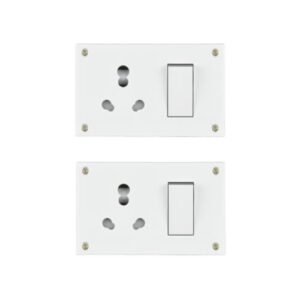 Anchor by Panasonic Penta 6A/16A Capton 2 in 1 Combined Unit with Box 2-in-1 Unit with Box ??? 4 Fixing Holes, White (39593-2)