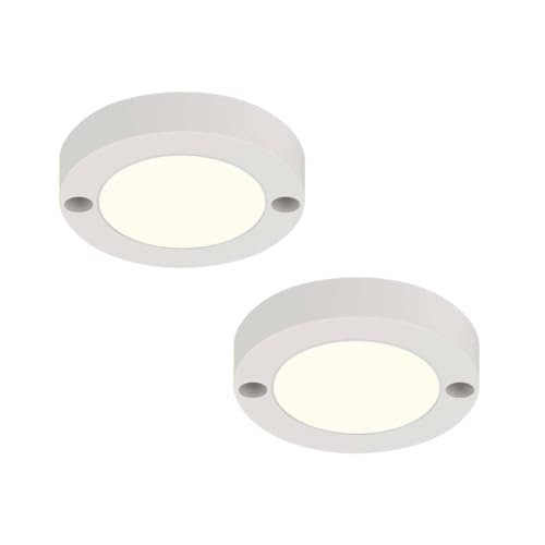 Panasonic 3W LED Mini Modular Surface Downlighter, 3W Round LED Cabinet Light, 2kV Surge Protection, Life 15000 BH, Mini Cabinet Light, Warm White 3000K (PDLM28033R1-2)