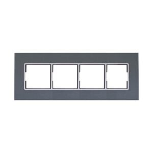 Anchor by Panasonic Penta 8 Module Gina Horizontal Cover Plate with Chrome Collar for Switch Board (Black, 65808B)