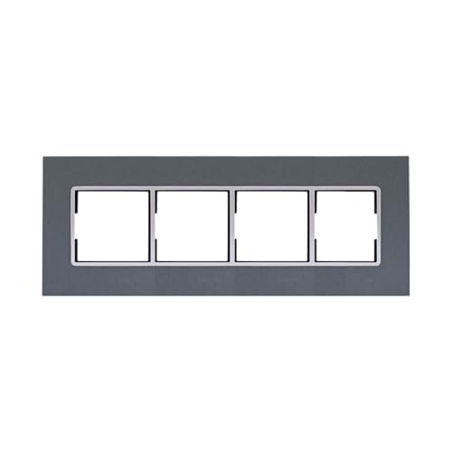 Anchor by Panasonic Penta 8 Module Gina Horizontal Cover Plate with Chrome Collar for Switch Board (Black, 65808B)