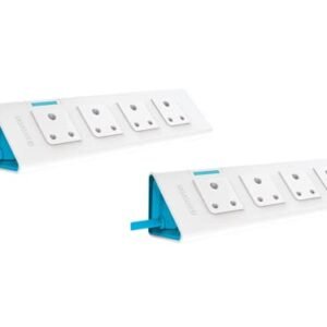 anchor by panasonic 22061 6A Power Strip 4 Socket Spike Guard with Single Switch (1.5 m, White and Blue), Pack of 2
