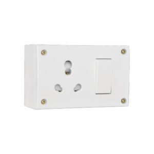 Anchor by Panasonic Penta 6A/16A Combined Unit with Box & 4 Fixing Holes for Heavy Appliances, White Finish (14310-1)