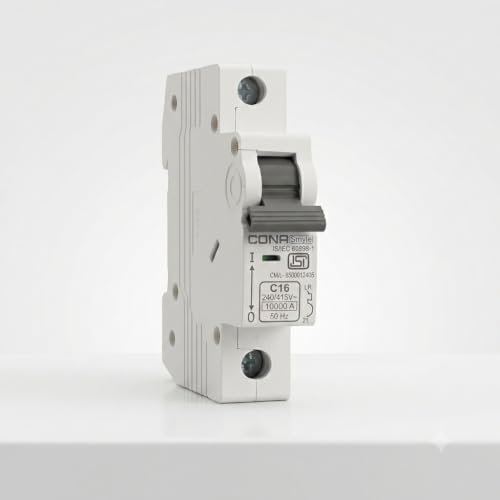 CONA Safetrip B Type 16 Amp, 10 kA Single Pole, Miniature Circuit Breaker (MCB) (Pack of 2)