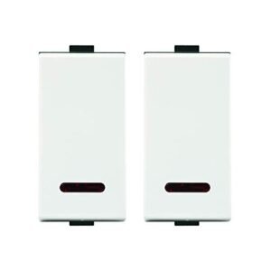 Anchor by Panasonic Roma Plus Modular Polycarbonate 1m 20A One-Way Switch with LED Indicator (White, Pack of 2)