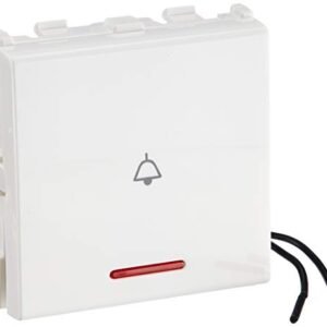 Anchor by Panasonic 66233 Roma Urban Modular 2M 10A V0 Grade Polycarbonate Bell Push Switch with Indicator (White, Pack of 2)