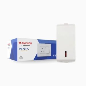 Anchor by Panasonic Penta Modular 16AX One Way Switch with Neon, 1 Module Heavy Duty Switch for Inductive Loads, Motors, Fans, Appliances (White, 65077)