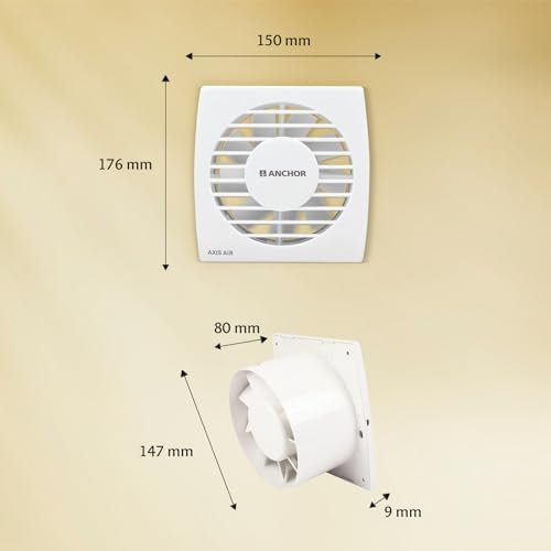 Anchor By Panasonic Axis Air 150mm Plastic Ventilation Fan |Exhaust Fan for Home, Office, Kitchen and Bathroom (White) - Image 3