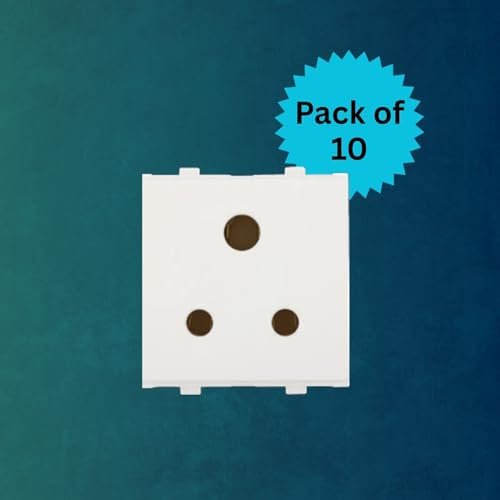 Anchor by Panasonic Penta Modular 2 Module 6 Amp 3 Pin Round Socket W/O Shutter (White, 65208-10) - Image 2