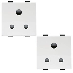 Anchor by Panasonic Roma Plus Modular Polycarbonate 2m 6A 3 Pin Round Socket (White, Pack of 2)
