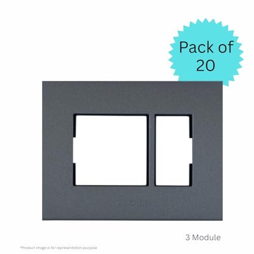 Anchor by Panasonic Penta 3 Module Black Regular Cover Plate for Switch Board (Black, 65903B-20) - Image 2
