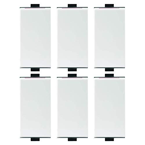 Anchor by Panasonic Roma Plus Modular Polycarbonate 1m 10A/16A One-Way Switch (White, Pack of 6)