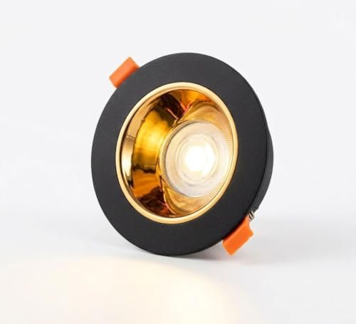 GearUp 8W Streak LED Down Light BL+Copper Finish, Warm White Light, Round, Pack of 2, Recessed Ceiling LED Light, Suited for 3 inch Junction Box/Concealed Box (6500k)