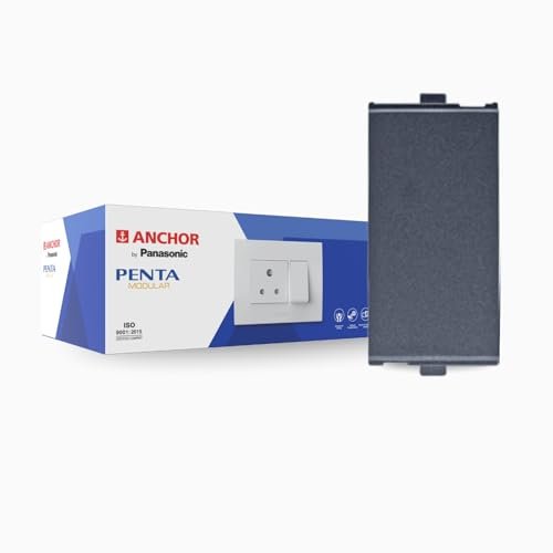 Anchor by Panasonic Penta Modular 6AX 1 Way Switch, 1 Module 1 Way Switch (Black, 65001B-20)