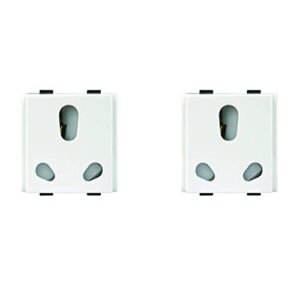 Anchor by Panasonic Roma Plus Modular Polycarbonate 6A/16A Twin Socket (White, Pack of 2)