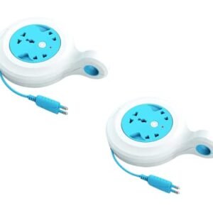 Anchor By Panasonic 5222 Diamond 6A Flexi Cord 2 Pin 8 Mtr Socket (Blue & White), Pack of 2
