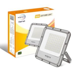 wipro Garnet 50W LED Flood Light | Cool White,6500K | IP66 Water Proof Outdoor Light | Aluminium PDC Housing |Reflector & Clear Optics | 5Kv Surge Protection | 440V High Voltage Protection|Pack of 1