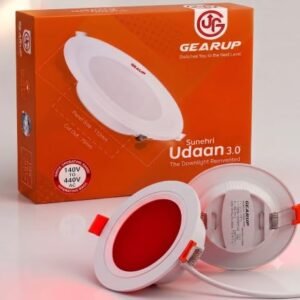 GearUp 7W LED Downlight | RED | Built-in 4kV Surge Protection | Energy Efficient Ceiling Recessed Light for Home & Office (Pack of 10)