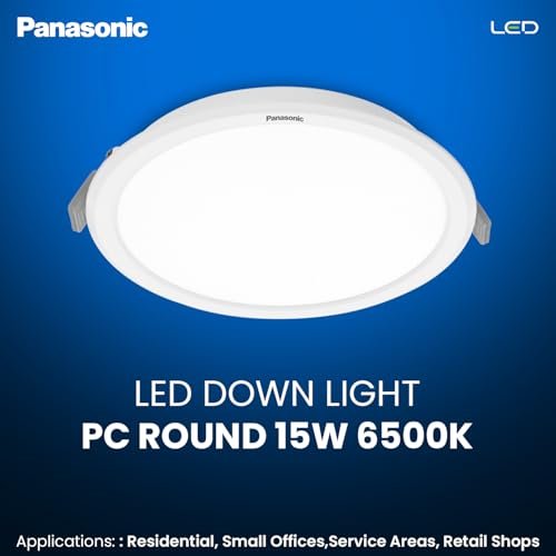 Panasonic 15 Watt LED PC Downlighter, Round False Ceiling Downlight for Home, Office with Cutout 150mm, Cool White Ceiling Downlight (PDLM01157R3) - Image 6