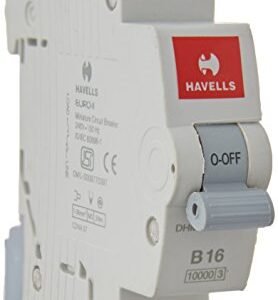 Havells DHMGBSPF016 PVC Plastic 16A MCB SP B Curve (White)