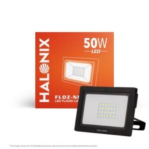 Halonix Aluminium 50W Led Outdoor Flood Light Waterproof- Ip66 Led Lights With 120?? Wide Beam|Halogen Light,Focus Light For Garage,Parking,Shop-(Cool White)-Pack Of 1|Short Circuit&Surge Protection.