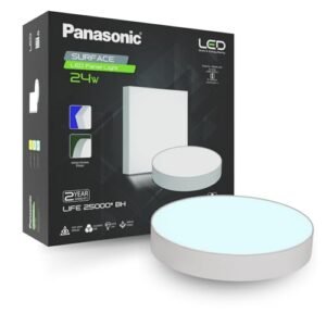 Panasonic 24 Watt LED Rimless Surface Panel Light | Elegant Rimless Design | Surface Mounted LED Down Light for Ceiling (Round, Cool White, Pack of 1)