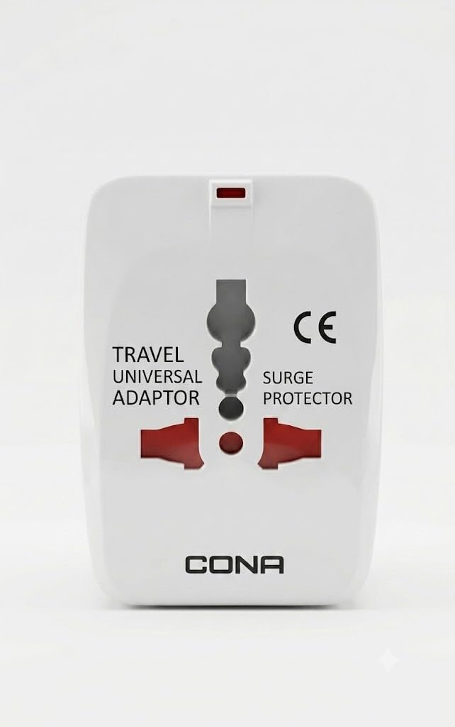 Cona Polo Universal Travel Adapter with 6A AC Socket Output,Universal AC Socket, All in One International Travel Fast Charging Adapter,Suitable for 180+ Countries US,UK,EU,AUS,Etc - Image 2