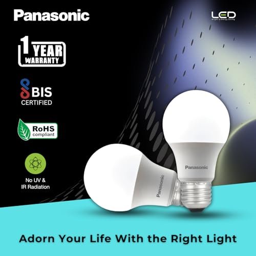 Panasonic Dura Saver 9W Bulb, E27 LED Bulb Base For Home & Office, 1 Year Warranty, Energy Efficiet, 6500K Cool Daylight (Pack of 2) - Image 2
