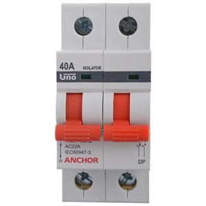 Anchor by Panasonic UNO by Panasonic Polycarbonate UNO Series 40Amps Dual Pole Isolator (White)
