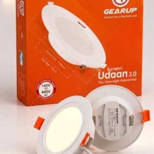 GearUp 7W LED Downlight | 3000K | Built-in 4kV Surge Protection | Energy Efficient Ceiling Recessed Light for Home & Office (Pack of 10)