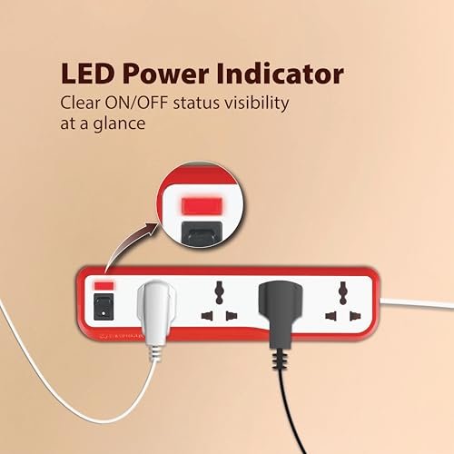 Havells EcoStar 4+1 Extension Board | Overload, Over Current & Over Voltage Protection | 4 Mtr Copper Wire | ISI Certified Wire & Plug | Universal 3 Pin 4 Sockets | LED Indicator | Home & Office Use - Image 5