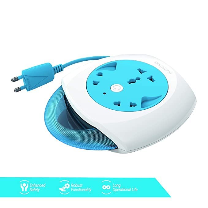 Anchor by Panasonic 6A 2 Pin Felx Box with 4 Mtr Cord | Universal Socket Switch Board with Indicator (Blue & White, Pack of 2) - Image 2