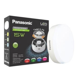 Panasonic 15W Led Modular Surface Light, 15W Twist & Fit Round Led Downlighter for Home, Office, 6500K Cool White Surface Light