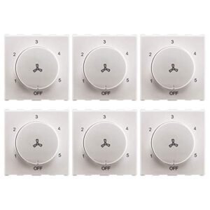 Anchor by Panasonic 66504 100W, Step Fan Regulator (For High Speed Fans), 2M (White, Pack of 6)