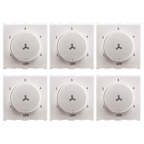 Anchor by Panasonic 66504 100W, Step Fan Regulator (For High Speed Fans), 2M (White, Pack of 6)