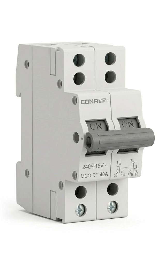CONA SafeTrip 40 Ampere Dual Pole Change Over Switch Circuit Breaker Safe Reliable Protection