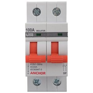 Anchor 98095 2 Pole UNO Series Isolator, 100 Amp, White, Standard (FE_98095)
