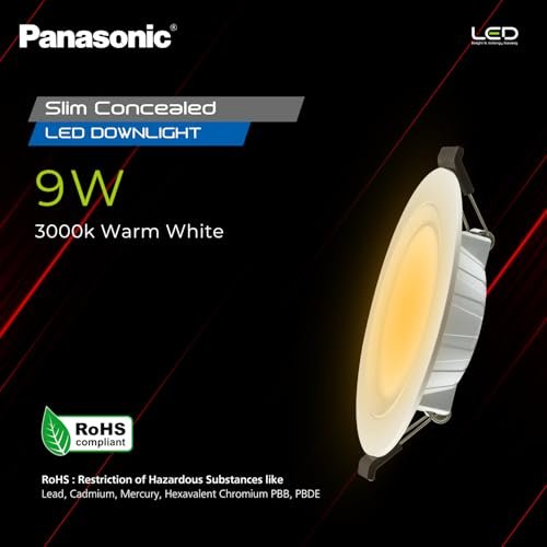 Panasonic 9 Watt LED Concealed Downlighter, LED Recessed Downlight, 85mm Cut Out, BIS & ROHS Certified, 4KV Surge Protection, Warm White Light (PDLM34093) - Image 6