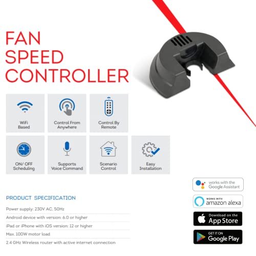 Anchor by Panasonic Smart Fan Speed Controller | 1 Node 5 Step Fan Regulator | Smart Fan Regulator for Home and Office | Compatible with Alexa and Google Assistant (24016) - Image 3