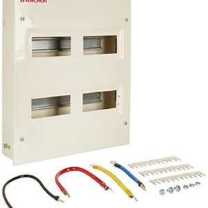 Anchor by Panasonic 53222 Single Door TPN 6 Way Distribution Board, (Pack of 2)