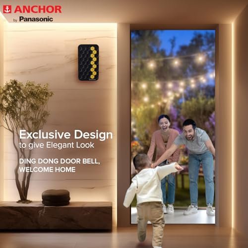 Anchor by Panasonic Ding Dong Door Bells Dual Tone aesthetics Home 240V (Black, Pack of 2) - Image 3