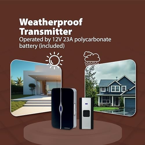 Havells Tango Wireless Digital Doorbell (White & Black), 25 Chime Melodies, 3 Volume Levels, 100m 433.92MHz Open Air Receiver and Transmitter Range,Loved by Users for LED Stylish and Superb Longevity - Image 3
