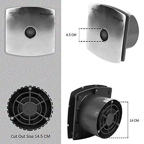 anchor by panasonic 14031SS Smart Air 150mm Ventilation Fan (Steel Grey) - Image 6
