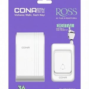 Cona ROSS Digital Wireless Remote Door Bell, 36 Melodies, White, AC Plug in, Model CRB-1205, Home Office Use