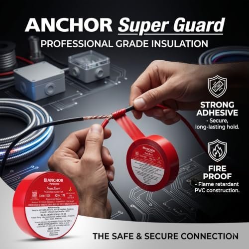 Anchor by Panasonic 1.80 Cm X 6 M Black Super Guard Fr Electrical PVC Insulation Tape (Pack of 30) - Image 7