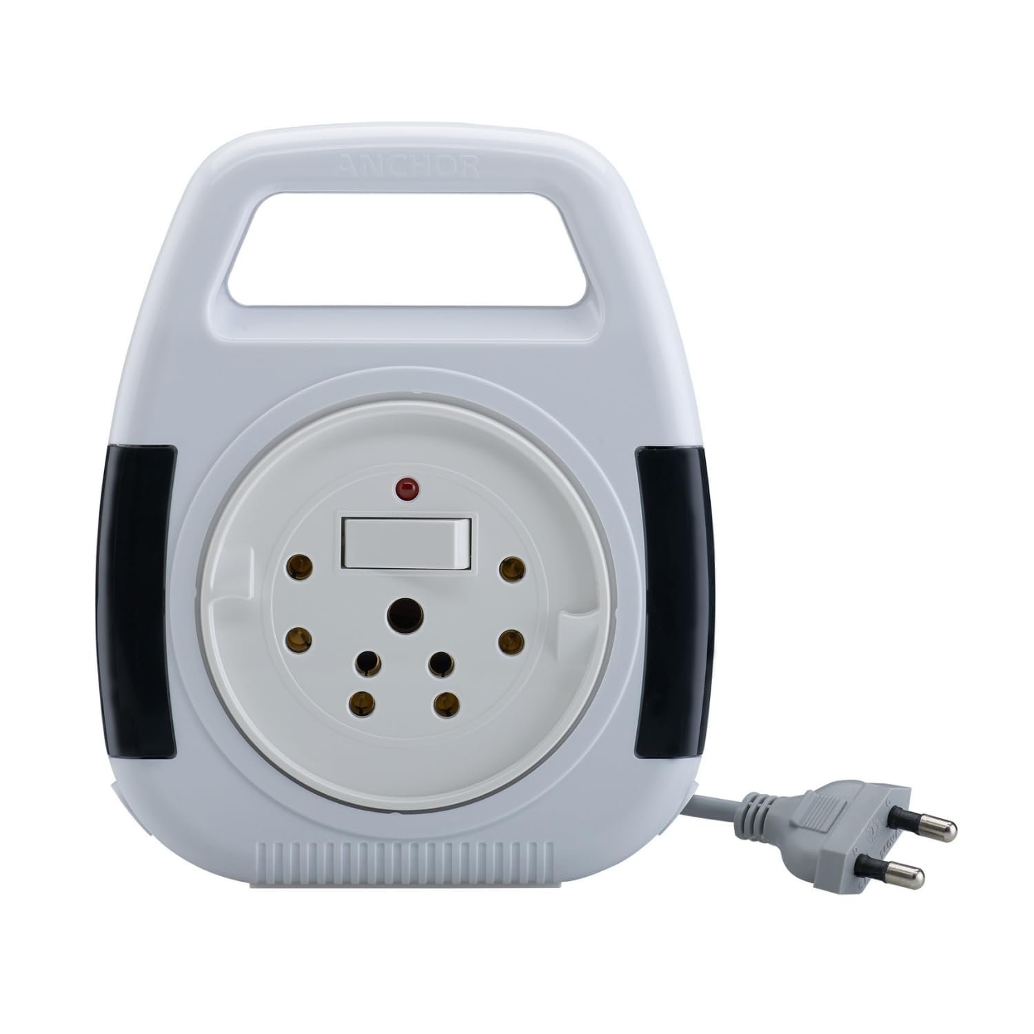 Anchor by Panasonic 6A 2 Pin Flex Box with Indicator & Handle | 4 Mtr Extension Flex Box for Home, Office (White)(5208)