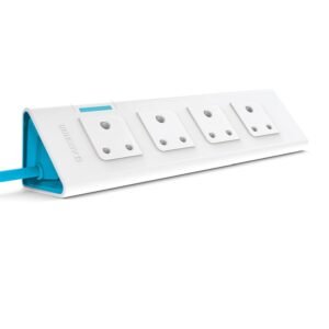 Anchor by panasonic 22063 6A Power Strip 4 Socket Spike Guard with Single Switch, 4 Mtr (White & Blue)