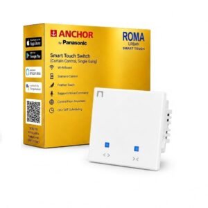 Anchor SmartTouch Curtain Controller 2 Module 1 Channel (Fits in Anchor Roma Urban Plates Only) Compatible with Alexa, Google Assistant & Siri
