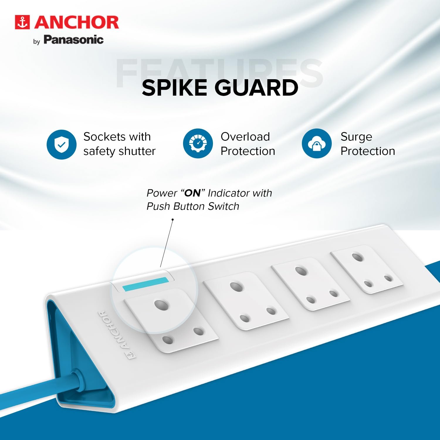 Anchor by Panasonic 4 Way Extension Board Socket with Single Switch | with 1.5 Mtr Extension Cord | Multi Plug for Home Wall, Office (22061) - Image 4
