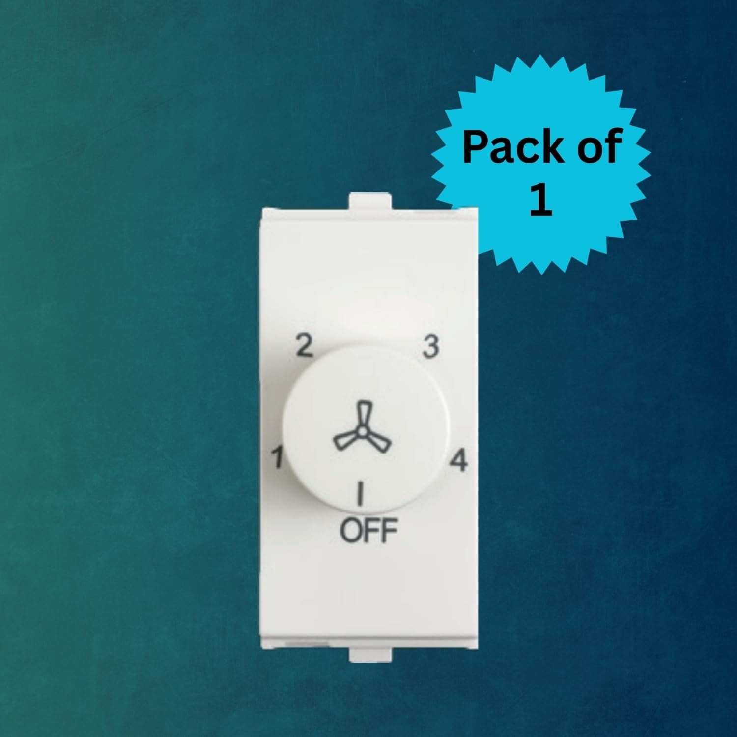 Anchor by Panasonic Penta Modular 100W Tiny Step Fan Regulator, 1-Module, 4-Step Speed Control, Durable Polycarbonate, Sleek White Finish (65301) - Image 2